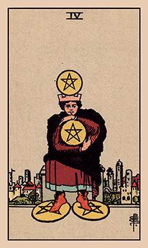 Four of Pentacles Rider–Waite–Smith tarot card
