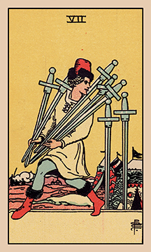 Seven of Swords Rider–Waite–Smith tarot card